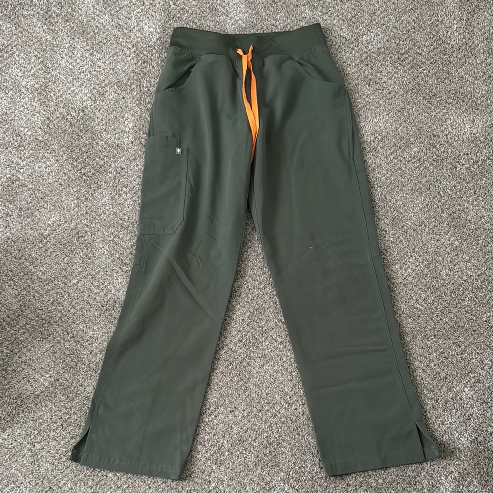 Figs high waisted green pants